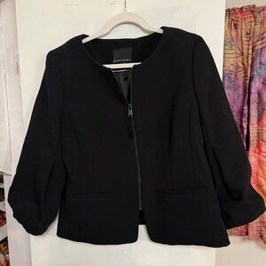 Banana Republic Black Bubble Sleeve Zippered Jacket Size 12